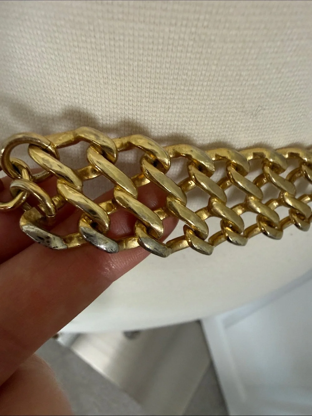 Gold curb chain belt 1” wide